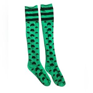 Green Shamrock Knee-High Socks